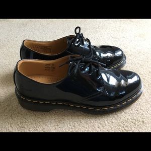 Doc Martens black patent oxfords